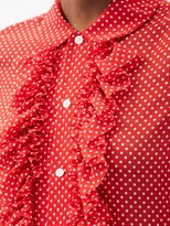 Thumbnail for your product : Comme des Garçons Comme des Garçons Ruffled Polka-dot Chiffon Blouse - Red White