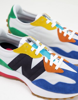 New Balance 327 trainers in white multi