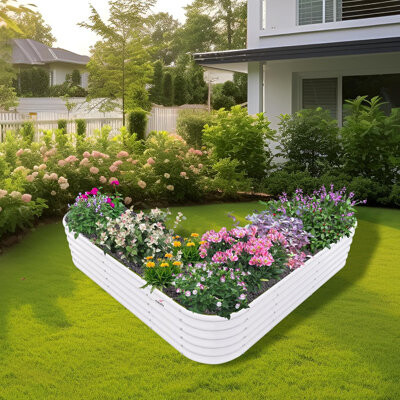Arlmont & Co. 3-Pack 12X3X1.5Ft & 81X81X18 In Deep Root Outdoor Galvanized Raised Garden Beds