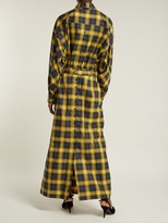 Thumbnail for your product : ATTICO Checked Tie-waist Cotton Shirtdress - Yellow Multi