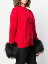 Thumbnail for your product : Prada faux-fur cuff jumper
