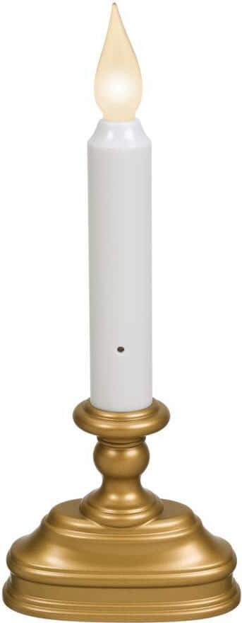 Xodus Innovations 8.5 in. Dual LED Color Standard Battery Operated Candle with Antique Brass Base