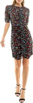 Thumbnail for your product : Nicole Miller Key Print Ruched Sheath Dress