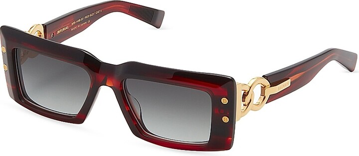 Balmain Imperial 53MM Square Sunglasses - Gold Red