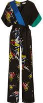 Diane von Furstenberg - Wrap-effect Floral-print Silk Crepe De Chine Jumpsuit - Black