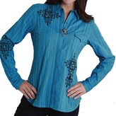 Thumbnail for your product : Roper Five Star Embroidered Embellished Shirt - Dobby Cotton, Long Sleeve (For Women)