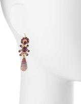 Thumbnail for your product : Jose & Maria Barrera Golden Pave Crystal Triple-Drop Earrings, Amethyst