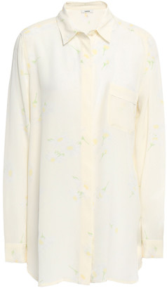 Ganni Floral-print Washed-silk Shirt