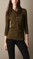 Thumbnail for your product : Burberry Long Sleeve Check Collar Polo Shirt