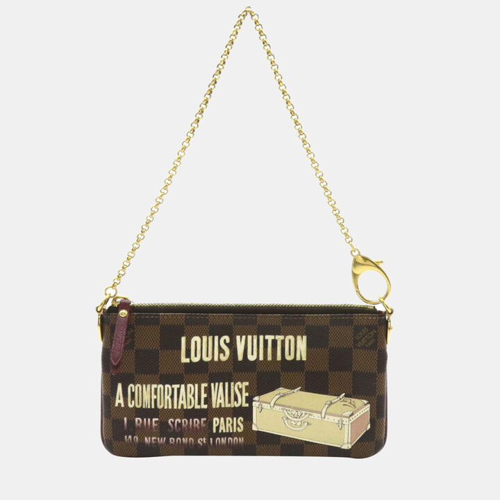 Louis Vuitton Brown Damier Ebene Canvas Trunks Labels Pochette