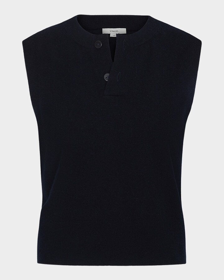 Vince Sleeveless Henley Shell