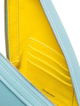 Balenciaga blue Triangle leather clutch