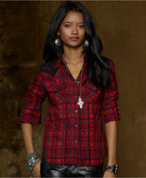 Thumbnail for your product : Denim & Supply Ralph Lauren Long-Sleeve Plaid Lace-Trim Western Shirt