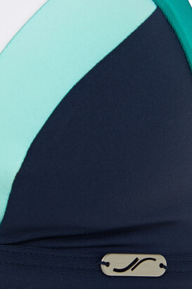 Jets Revolve Color-block Triangle Bikini Top