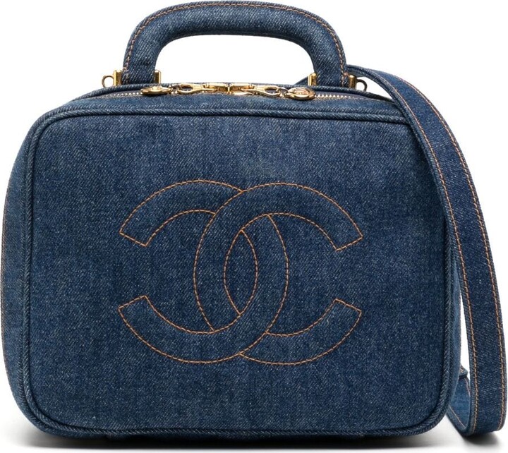 Chanel Pre Owned 1997 CC stitch denim cosmetic handbag - ShopStyle Makeup &  Travel Bags