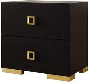 Benjara Nightstand, 2 Drawers 24 Inch