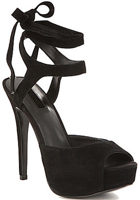 GUESS Kassie Suede Ankle Wrap Dress Sandals