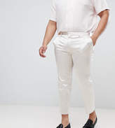Thumbnail for your product : ASOS Design DESIGN PLUS Skinny Crop Smart Pant In Cream Sateen