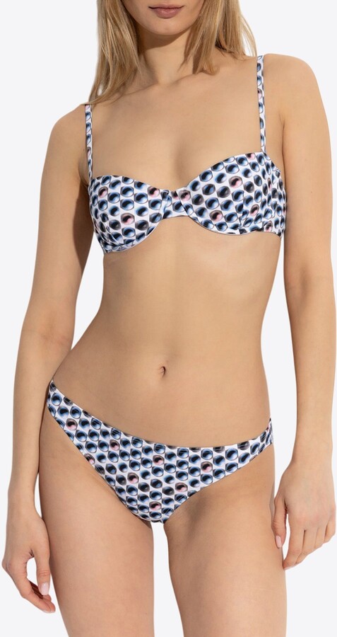 Tory Burch Printed Pearls Bikini Top