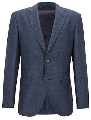 HUGO BOSS Regular-fit jacket in virgin wool with woven pattern