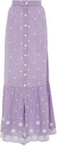 Thumbnail for your product : Miguelina Aiden Embroidered High-Rise Cotton Skirt