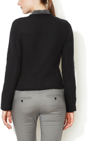 Thumbnail for your product : Vince Collarless Tweed Jacket with Leather Pockets