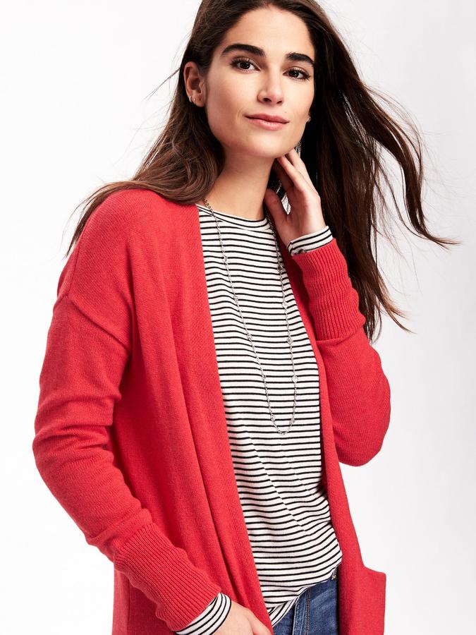 Old Navy Relaxed Open-Front Long Sweater for Women - ShopStyle