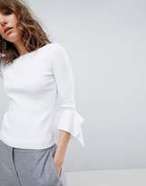 Thumbnail for your product : HUGO Ribbed Sweater With Flared Sleeve Detail