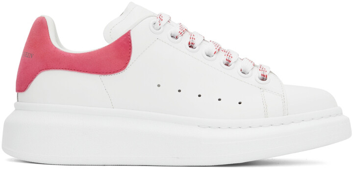 alexander mcqueen white and pink sneakers