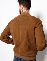 Thumbnail for your product : ASOS Suede Bomber Jacket In Tan