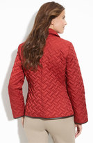 Thumbnail for your product : Cole Haan Leather Trim Quilted Jacket (Petite)