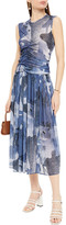 Thumbnail for your product : VVB Ruched Printed Slub Jersey Midi Dress