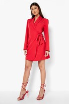 Thumbnail for your product : boohoo Wrap Front Tie Side Blazer Dress