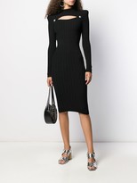 Thumbnail for your product : Balmain Cut-Out Knitted Midi Dress