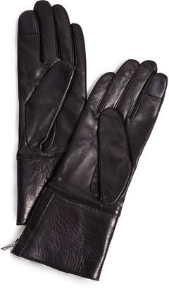 Carolina Amato Tech Leather Shearling Gloves