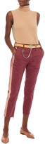 Thumbnail for your product : Mother Cropped Striped Cotton-blend Twill Slim-leg Pants