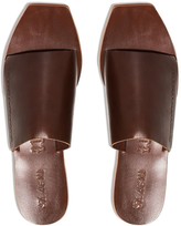 Thumbnail for your product : ST. AGNI Leather Slip-On Flat Sandals