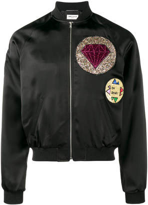 Saint Laurent embellished bomber jacket