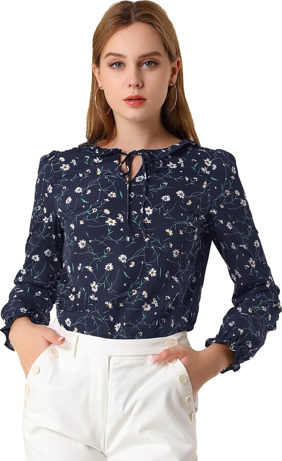 Navy floral top womens Clearance