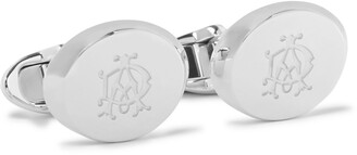 Dunhill Ad Ellipse Engraved Silver-Tone Cufflinks