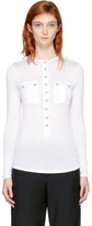 Balmain - T-shirt à manches longues blanc Pockets
