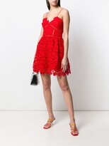 Thumbnail for your product : Self-Portrait Floral Embroidered Flared Dress
