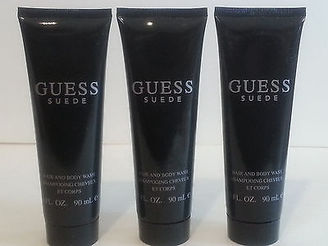 GUESS SUEDE Men Hair & body Wash 3 oz. LOT OF 3