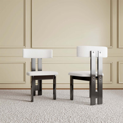 George Oliver Set Of 2 Modern Dining Chairs, Pure Velvet Upholstery & Solid Wood Frame, Vertical Backrest For Comfort And Style