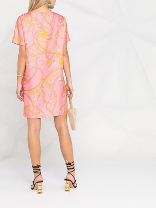 Pucci Tassel-Print Belted Silk Dress