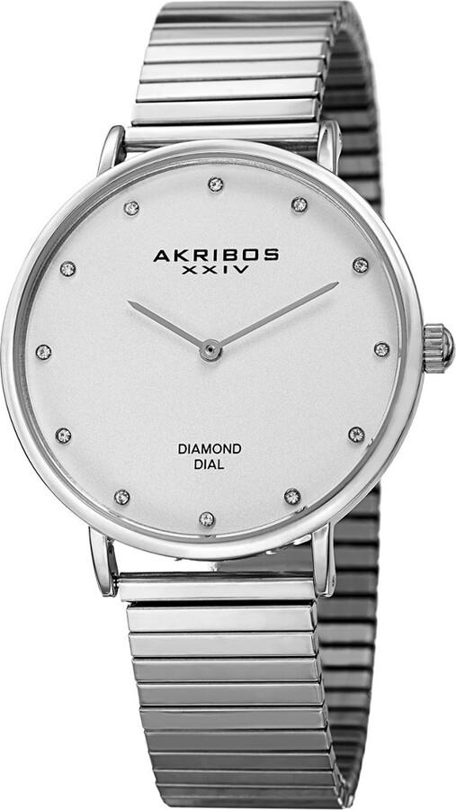 Akribos XXIV Women's Stainless Steel Diamond Watch