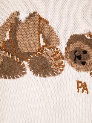 Palm Angels Kids Bear motif intarsia-knit jumper