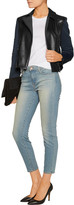 Thumbnail for your product : J Brand Aiah neoprene-paneled leather biker jacket