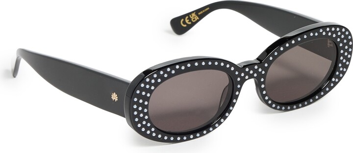 Lele Sadoughi Oceanside Pearl Oval Sunglasses