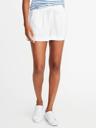 Old Navy Mid-Rise Linen-Blend Shorts For Women - 4 inch inseam